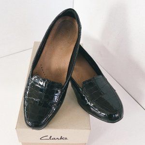 CLARKS | Leather croco loafer flats